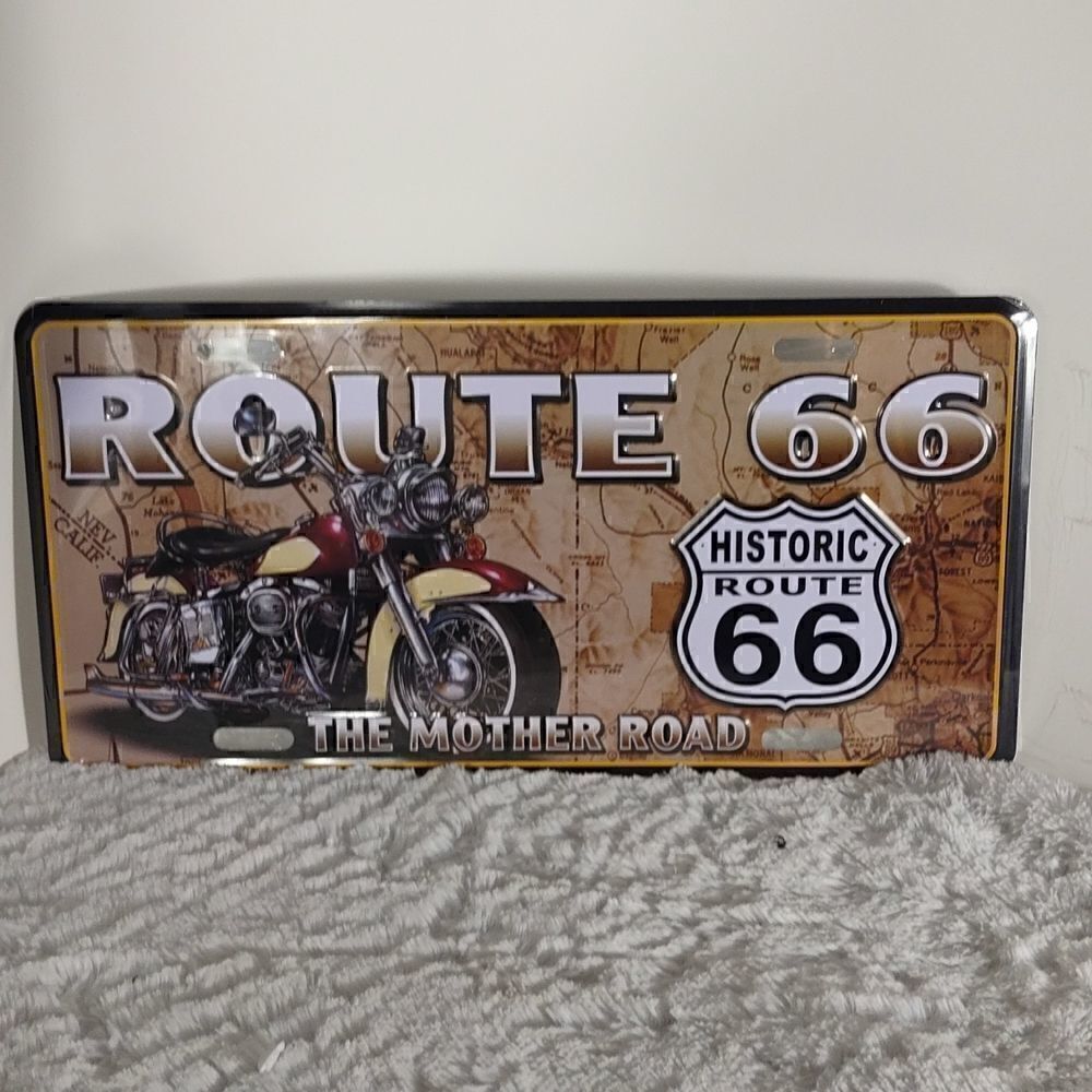 NWT Route 66 Metal License Plate Tag